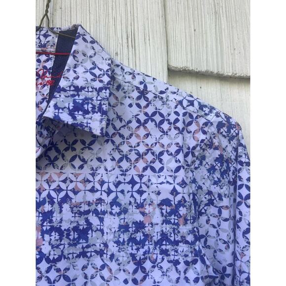 Alex Vando Mens Blue Button-Down Shirt Top Long Sleeves Collared Size S Small - Picture 3 of 9